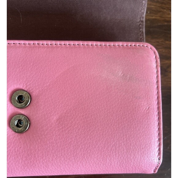 Born Bexton Deluxe Leather Wallet Tri Fold Pink Color- Brown Lining Color NEW - Picture 6 of 6